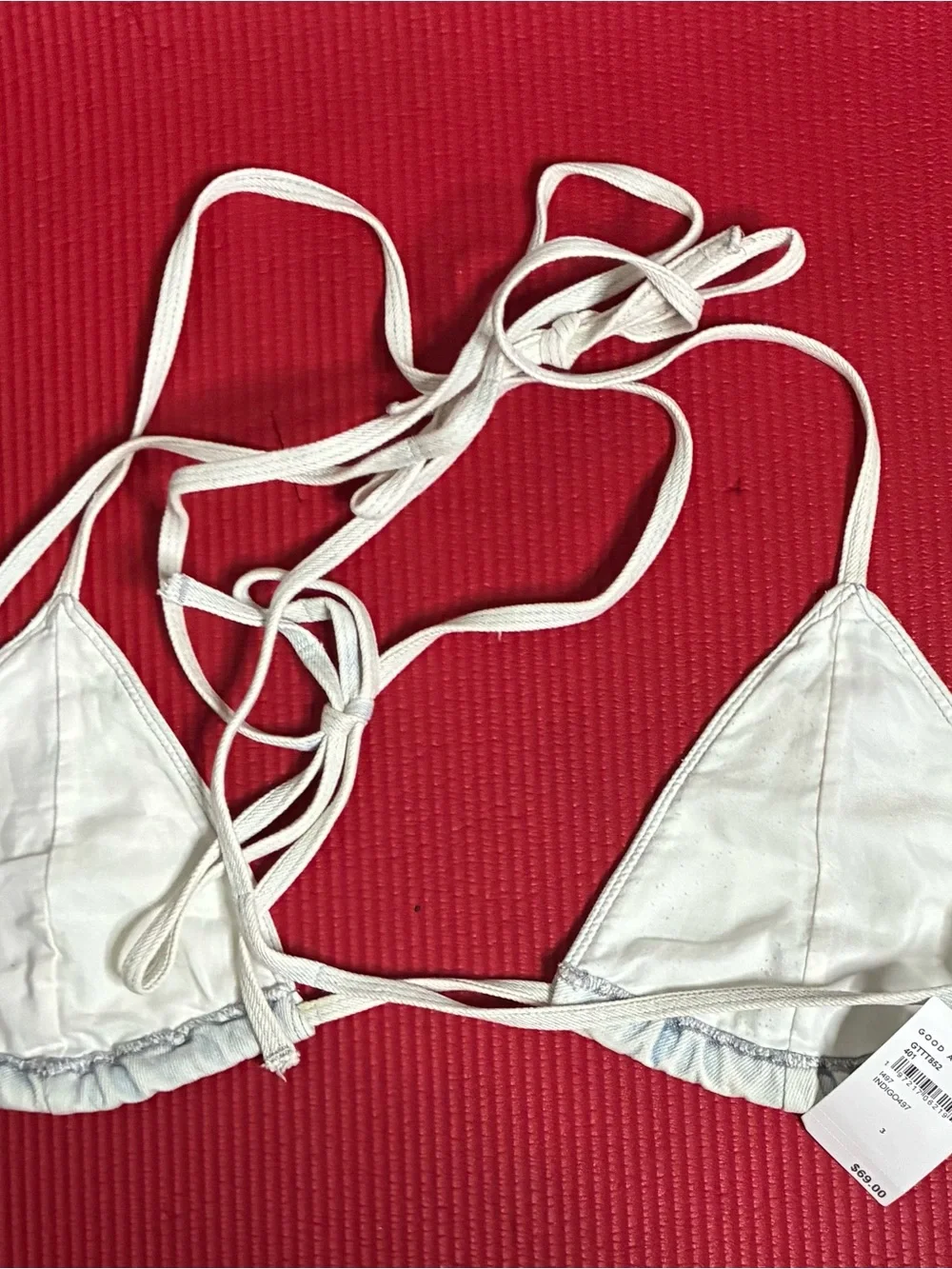 Brand New Good American off white High-Rise Jeans and bra top - Picture 6 of 7